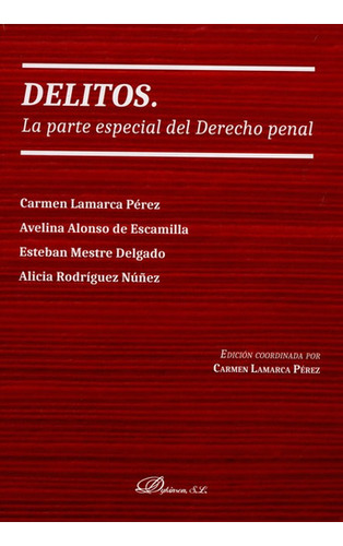 Delitos La Parte Especial Del Derecho Penal, De Alicia Rodríguez Nuñez. Editorial Dykinson, Tapa Blanda, Edición 1 En Español, 2016