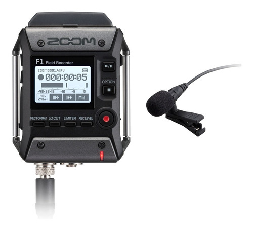 Grabador Zoom F1-lp De 2 Canales + Micrófono Corbatero Lmf-1