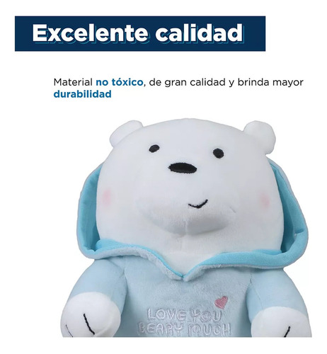 J Peluche De Oso Escandaloso Polar Con Sudadera Azul, Miniso