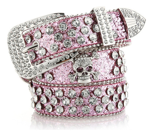 Cinturón De Cintura Con Hebilla En Forma De Calavera Brillan
