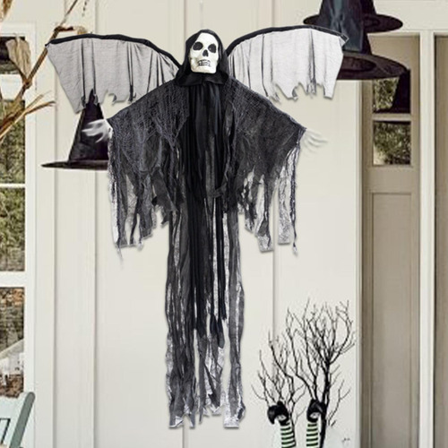 Decoración De Halloween Con Esqueleto Colgante Y Alas De