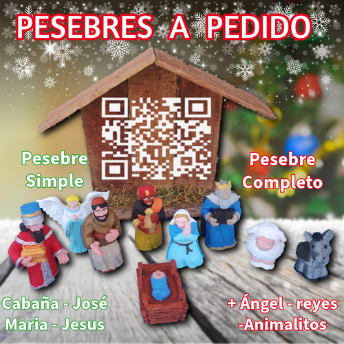 Pesebre 3d/artesanal Con 9 Figuras Decorativas