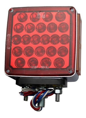 Direccional Cuadrada 1 Pata 52 Leds Soporte Abs Cromado 