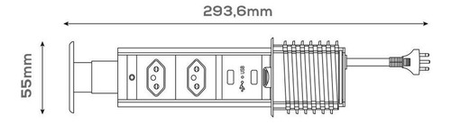 Torre De Tomada Com 2 Tomadas + 2 Usb (tipo A+c) Fj