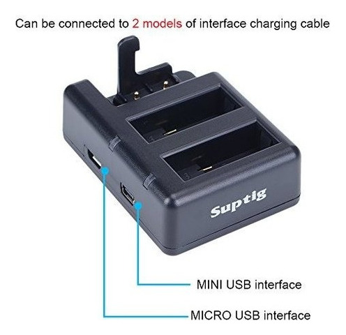Cargador De Batería Triple Compatible Con Gopro Hero 5 - 8