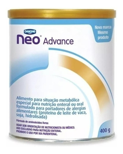 Fórmula infantil em pó sem glúten Danone Neo Advance sabor without flavor en lata x 10 unidades de 400g - 3  a 10 anos