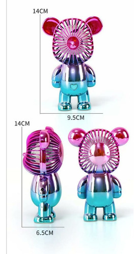 Ventilador De Mano Oso Usb Recargable 3pz