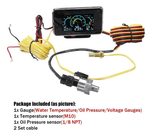 Yi Medidor De Presión De Aceite Lcd Digital 3 En 1 Regalo
