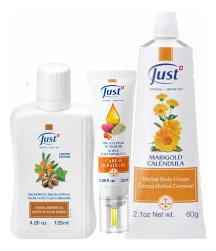 Just Care Repair Oil + Crema Caléndula +regalo Ducha Sacha