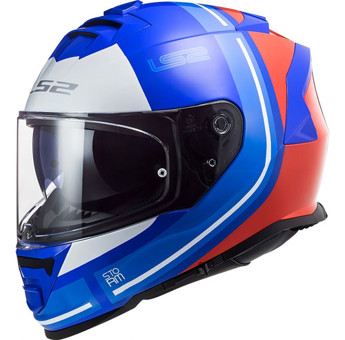 Capacete Ls2 Ff800 Storm Slant Blue Red Azul Com Vermelho Tamanho do capacete 62/XL