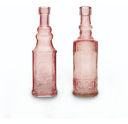 Imagem 3 de 4 de Mini Vaso Garrafinha De Vidro Pothos 17cm 4 Peças Mimo Style