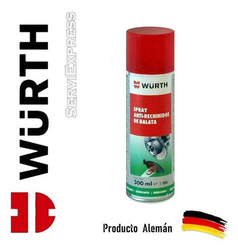 Spray Antichirridos De Pastillas De Freno 300 Ml Wurth 