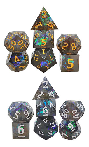 14x Dados Poliédricos De Resina, Esquina Afilada