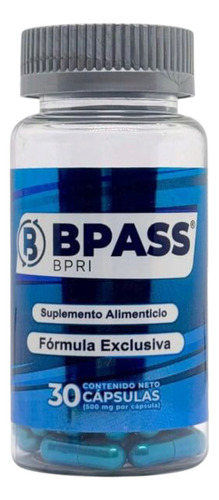Bypass Azul Inhibidor Del Apetito 30 Cápsulas Bypass Bpri Sabor Sin Sabor