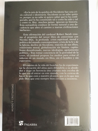 Se hace tarde y anochece, de Cardenal Robert Sarah. Editorial Palabra, tapa blanda en español, 2009