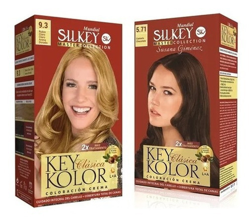 Silkey Tintura Key Kolor Clásica Kit Tono 5.3 castaño claro arena dorado