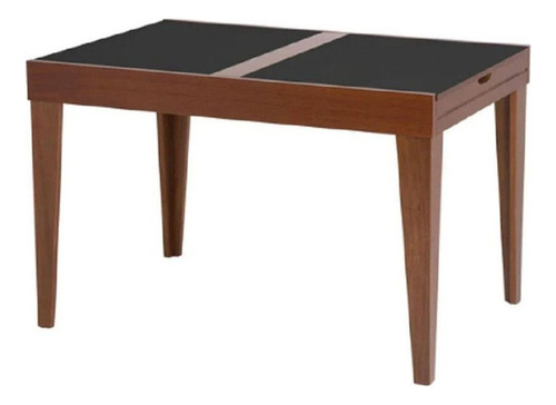Mesa De Jantar Extensível 120x80cm Tampo De Vidro Paris
