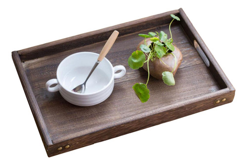 Bandeja De Servir De Madeira Bandejas De Comida 36x24x4cm