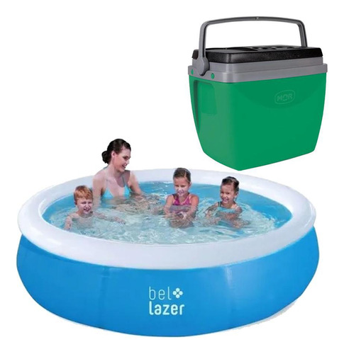 Piscina Inflável Pvc 1000l Belfix + Caixa Térmica 18l Vida