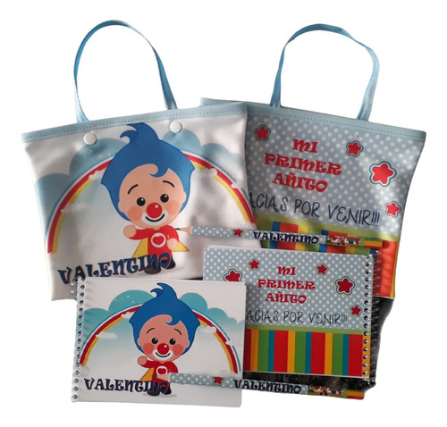 5 Souvenir Cumple Infantil Personalizado Bolsita + Anotador