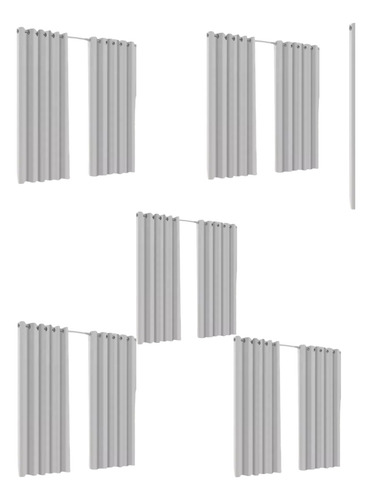 5 Cortinas Blackout Para Recamara Sala Premium 270x213vero H Gris