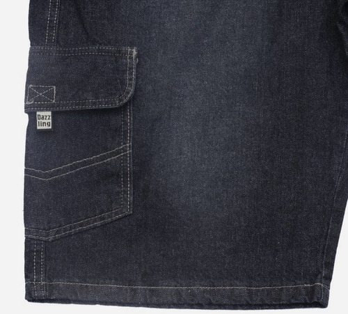 Imagem 3 de 5 de Bermuda Jeans Com Lycra Cargo Masculina Tamanho Grande Plus