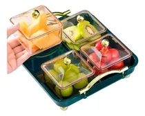 Comprar Pack2 Set De 4 Organizadores Con Bandeja Fino De Color Verde