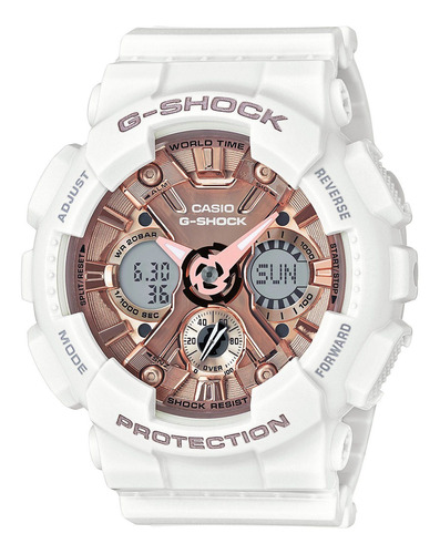 Reloj Mujer Casio Gma-s120mf- Cuarzo Pulso Blanco En