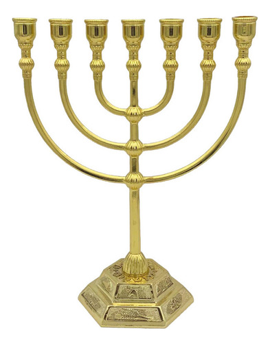 - Candelabro De Mesa Dorado Grande Con 7 Brazos