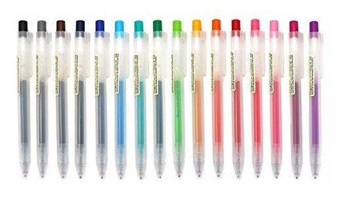 0.5mm Muji Bolígrafo De Tinta Gel Bolígrafos, 16-colores Paq