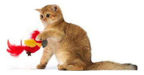 Juguete Para Gato Loro Con Sonido Y Catnip Fofos Rojo