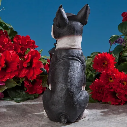 Bits And Pieces - Estatua De Linterna Solar Boston Terrier -