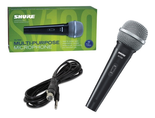 Imagen 5 de 7 de Micrófono Vocal Shure Sv100 Dinámico Con Cable Xlr - Plug