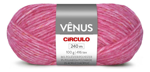 Fio/lã Circulo Venus 100g 240m Tex 416 (fio Misto) Cor 9331-rosa Da Vez