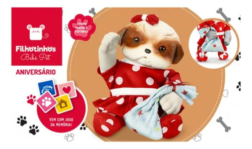 Boneca Bebê Pet Reborn Shih-tzu Filhotinhos Brinquedo 5847