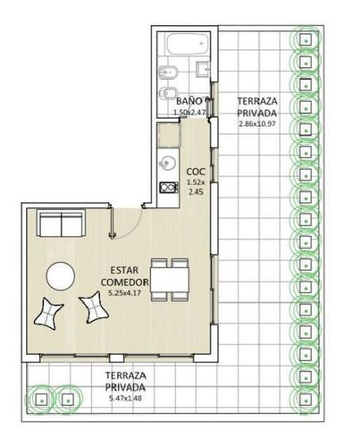 Imagen 3 de 12 de A Estrenar San Luis Y Av. Pueyrredon Monoambiente Con Terraza 77 M2