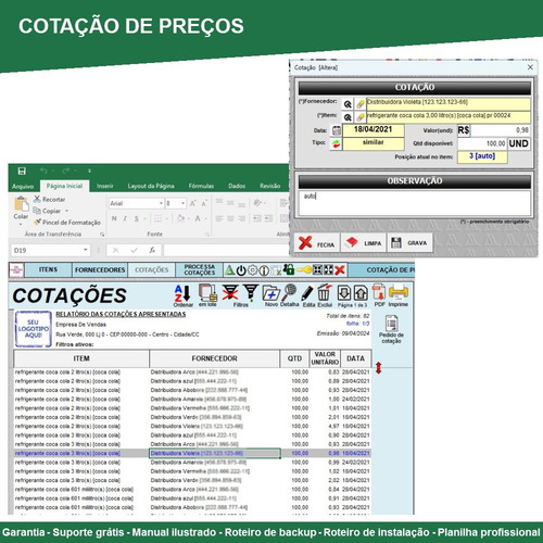 Planilha De Cotação E Comparação De Preços