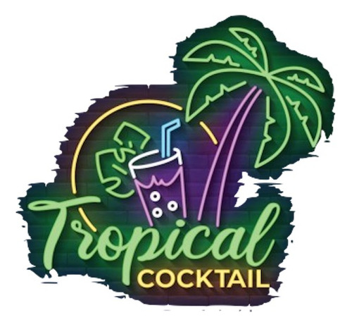 Letrero Ledneoncl - Tropical Cocktel