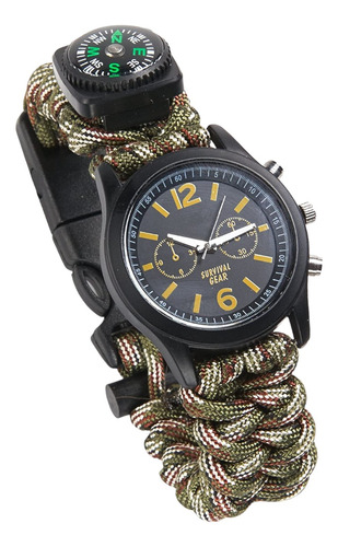 Reloj Pulsera Tejido Ligero Brujula Multiuso Militar Rlj4