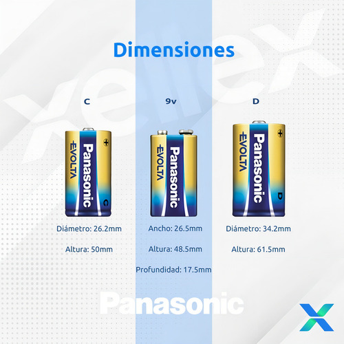 Batería 9v Pila Alcalina Panasonic 6lr6 Pack X 12 Unidades