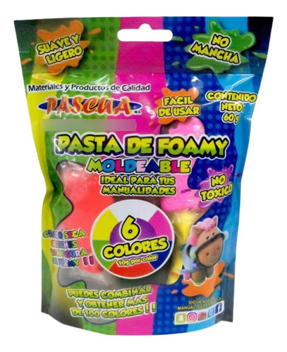 Foamy Moldeable 20 Paquetes Con 6 Colores C/u Fomi Pascua 