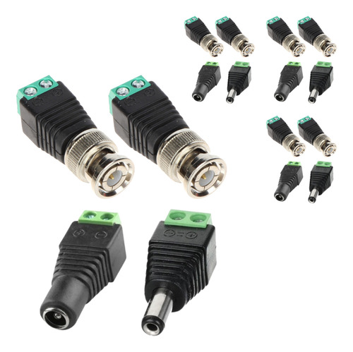 Pack X4 De 2 Fichas Bnc Video Y Conectores Plug Para Camaras