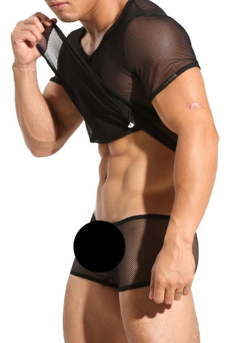 Conjunto Playera Con Boxer De Red, Para Hombre B1167