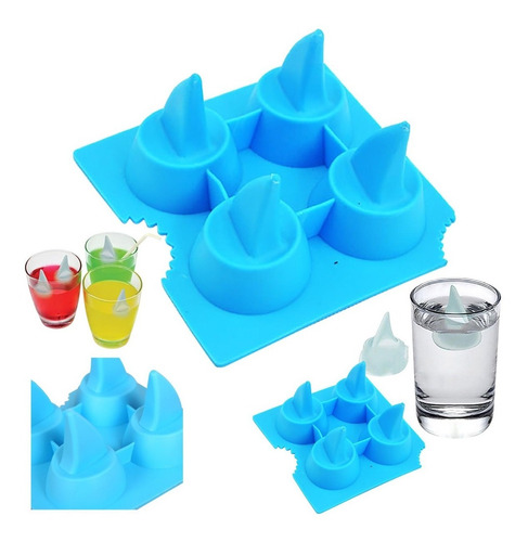 Cubetera Tiburon Cubitos Hielo Reutilizable Molde Silicona