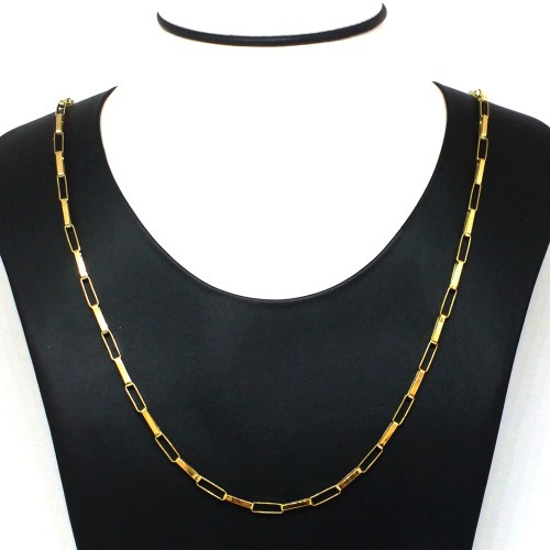 Cordão Tijolinho 12 Grs E Pingente Crucifixo 2 Grs Ouro 18k