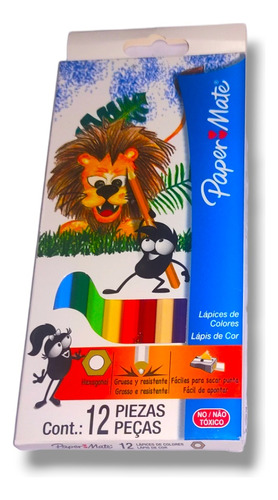  Creyones De Madera Paper Mate 12 Colores