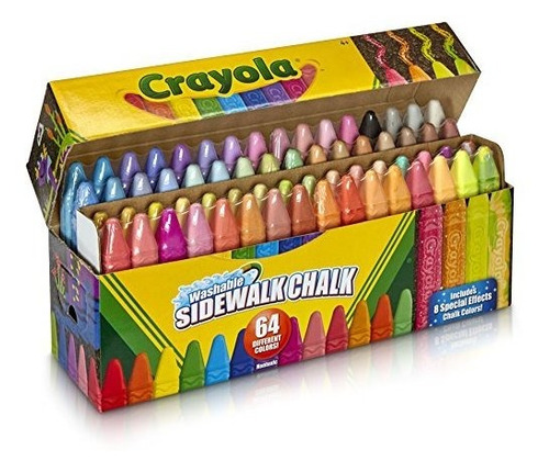 Tiza Lavable Crayola 64u, Antirrollo, Exterior, Nontóxico