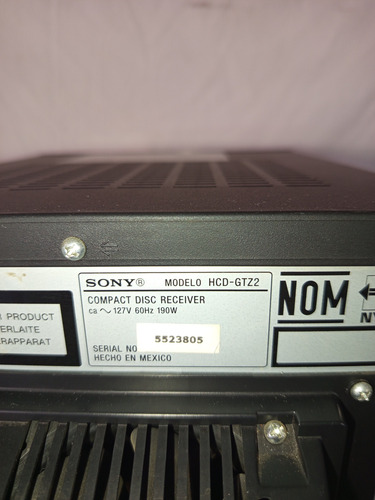 Módular Cerebro Sony Genezi Gtz2 Solo Auxiliar Y Doble Usb Negro 190 W (Usado)