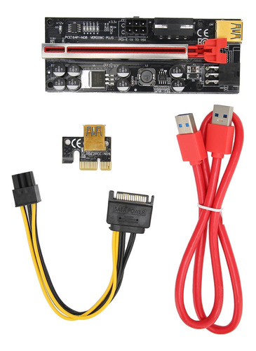 Adaptador Elevador Pcie 1x 16x 6pin 8 Condensador Firme Fija