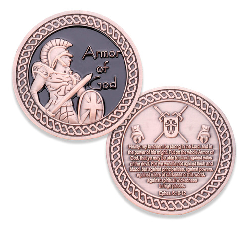 Moneda De Desafio Armor Of God  Cobre Antiguo  Medallon De
